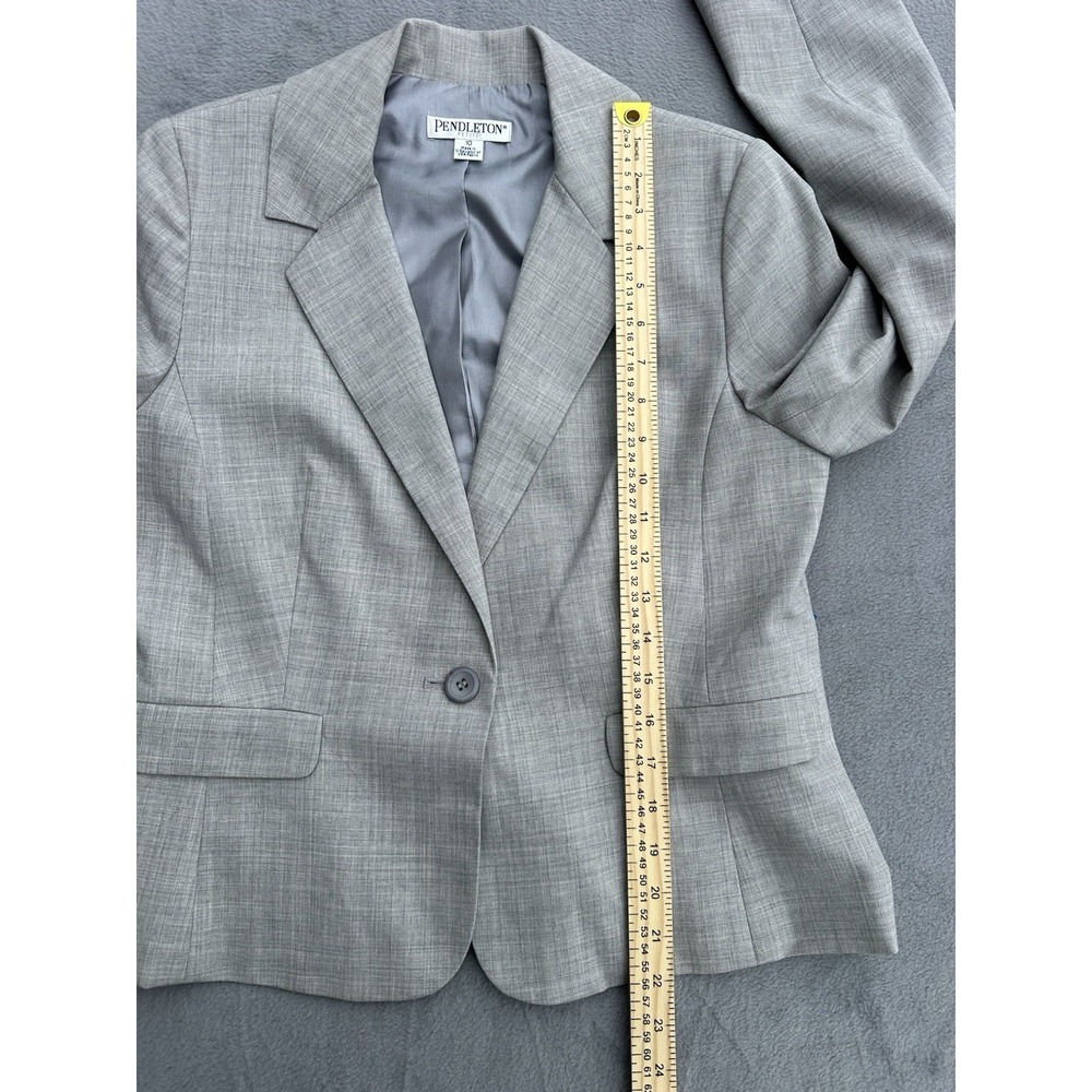 Pendleton Petite Wool Blazer Women's 10P Gray Stretch Virgin Wool Career - Picture 7 of 9
